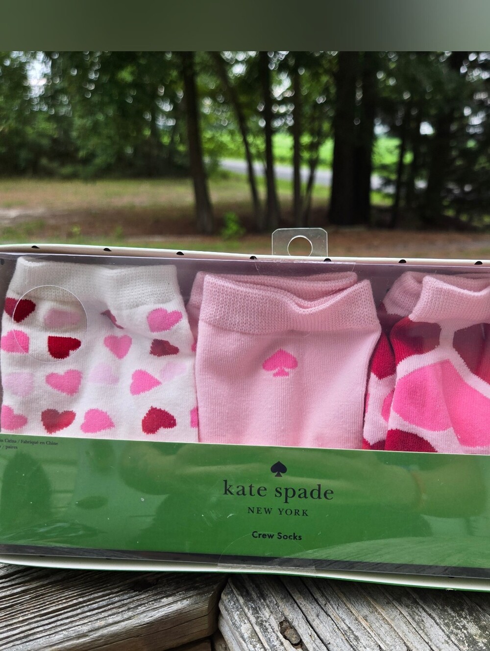 kate spade Pink and Red Heart Crew Socks - 3 Pair Set